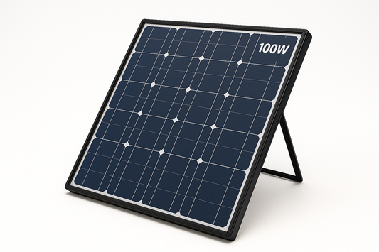 100w portable solar power system displayed on a white background 
