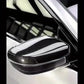 Car side mirror with carbon fiber texture on a vehicle