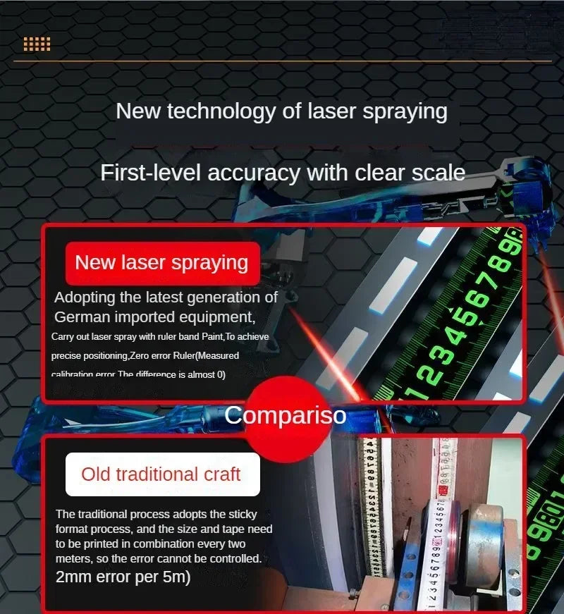 Advertisement for new laser spraying technology with text and images of equipment.