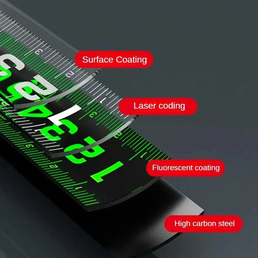 High-precision steel tape measure with self-locking mechanism - durable measuring tool